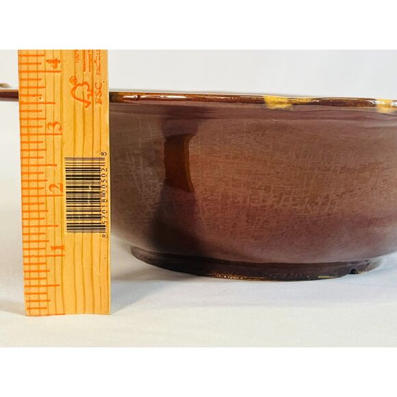 Vintage Haeger USA Pottery Wash Basin Bowl Brown Swirl - Picture 6 of 7